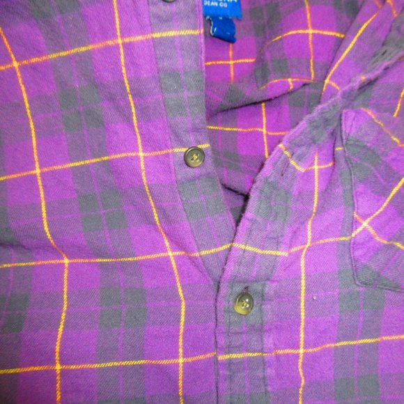 Arizona Purple Plaid Mens Long Sleeve Tshirt Size MEDIUM - Picture 5 of 6
